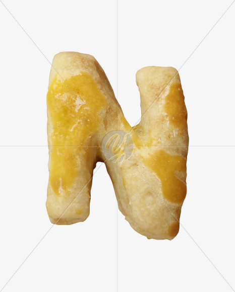 Letter N from Cookie Font on Yellow Images Creative Fonts - S41747