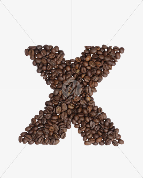 Letter X from Colombian Coffee Font on Yellow Images Creative Fonts - S41800