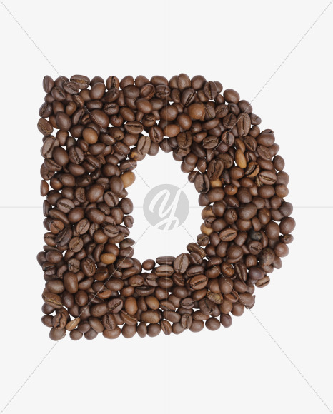 Letter D from Colombian Coffee Font on Yellow Images Creative Fonts - S41780