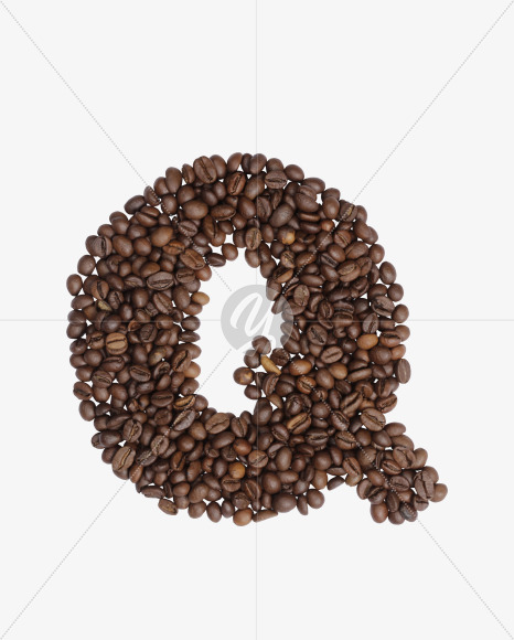 Letter Q from Colombian Coffee Font on Yellow Images Creative Fonts - S41793