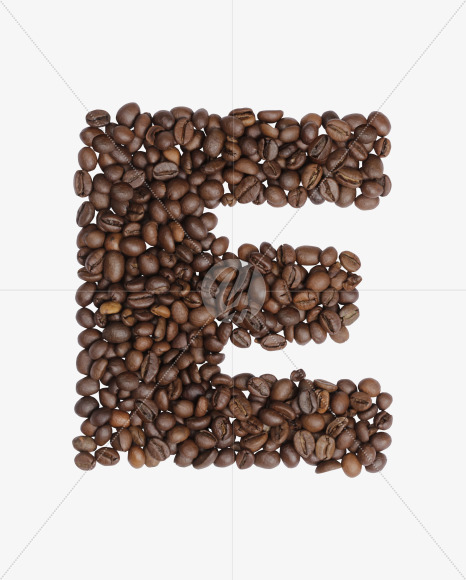 Letter E from Colombian Coffee Font on Yellow Images Creative Fonts - S41781