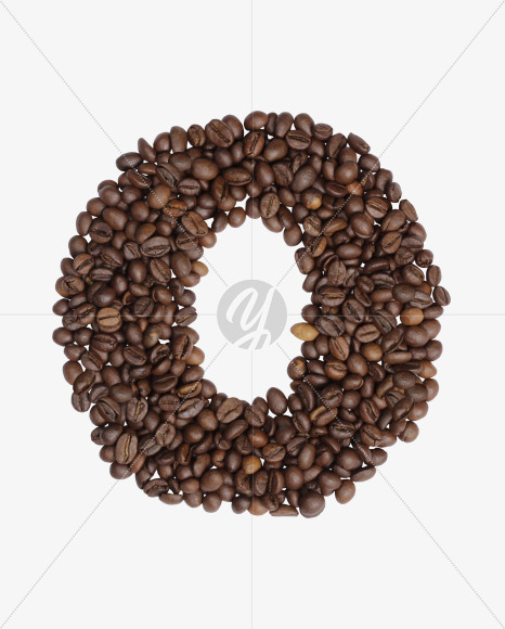 Letter O from Colombian Coffee Font on Yellow Images Creative Fonts - S41791