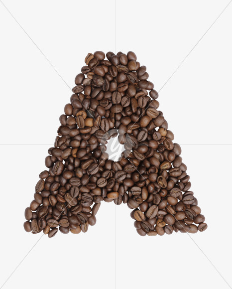 Letter A from Colombian Coffee Font on Yellow Images Creative Fonts - S41777