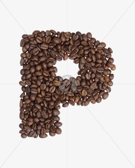 Letter P from Colombian Coffee Font on Yellow Images Creative Fonts - S41792