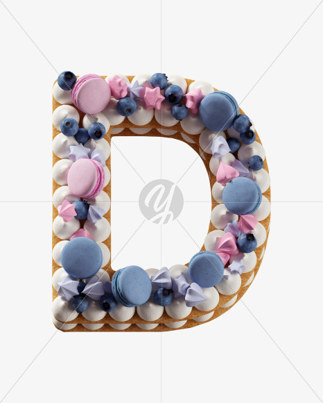 Letter D from Cookie Cake Font on Yellow Images Creative Fonts - S41824