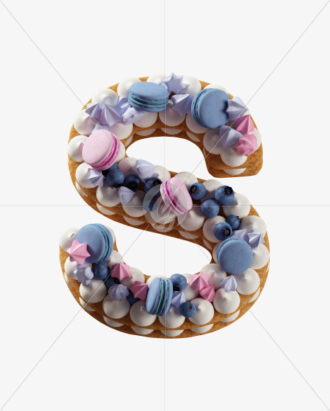 Letter S from Cookie Cake Font on Yellow Images Creative Fonts - S41839