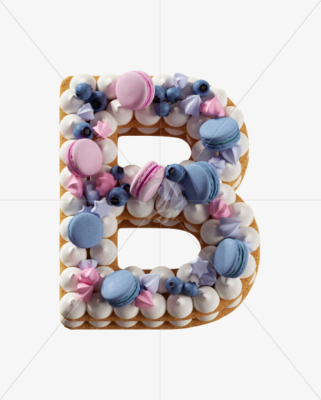 Letter B from Cookie Cake Font on Yellow Images Creative Fonts - S41822