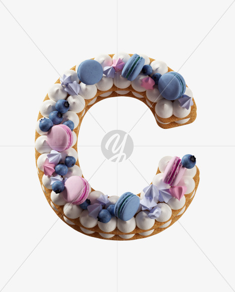 Letter C from Cookie Cake Font on Yellow Images Creative Fonts - S41823