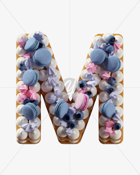 Letter M from Cookie Cake Font on Yellow Images Creative Fonts - S41833