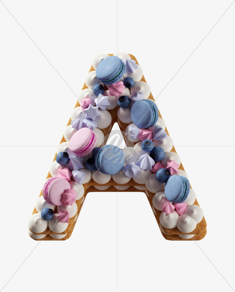 Letter A from Cookie Cake Font on Yellow Images Creative Fonts - S41821