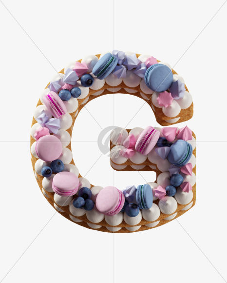 Letter G from Cookie Cake Font on Yellow Images Creative Fonts - S41827