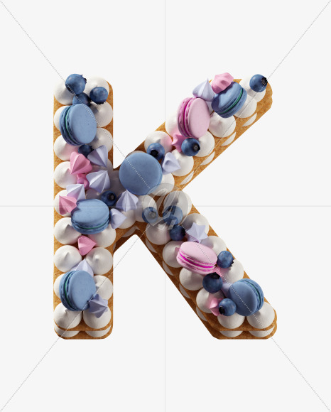 Letter K from Cookie Cake Font on Yellow Images Creative Fonts - S41831