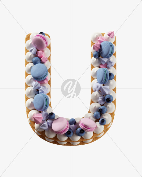 Letter U from Cookie Cake Font on Yellow Images Creative Fonts - S41841