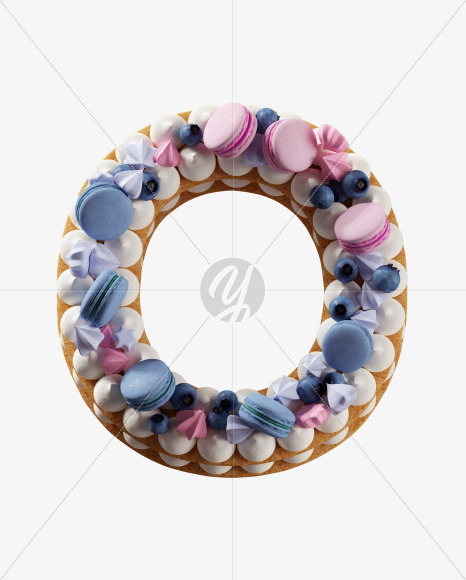 Letter O from Cookie Cake Font on Yellow Images Creative Fonts - S41835