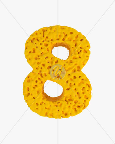 8 from Sponge Font on Yellow Images Creative Fonts - S41947