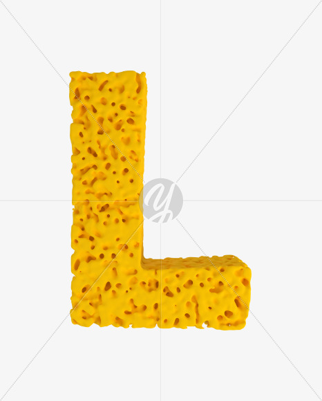 Letter L from Sponge Font on Yellow Images Creative Fonts - S41925