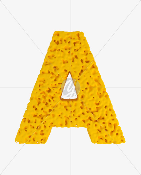 Letter A from Sponge Font on Yellow Images Creative Fonts - S41914