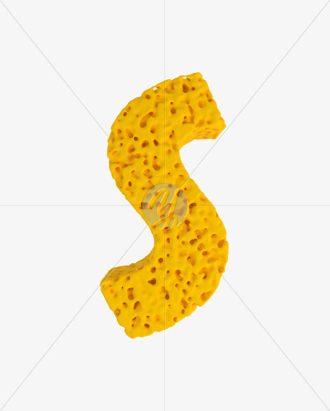 Letter S from Sponge Font on Yellow Images Creative Fonts - S41932