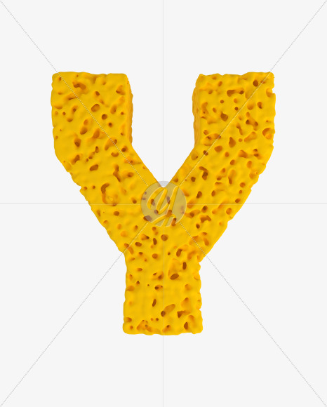 Letter Y from Sponge Font on Yellow Images Creative Fonts - S41938