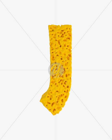 Letter J from Sponge Font on Yellow Images Creative Fonts - S41923