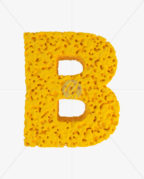 Letter B from Sponge Font on Yellow Images Creative Fonts - S41915