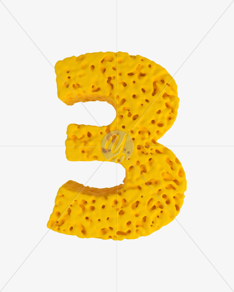 3 from Sponge Font on Yellow Images Creative Fonts - S41942