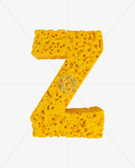 Letter Z from Sponge Font on Yellow Images Creative Fonts - S41939