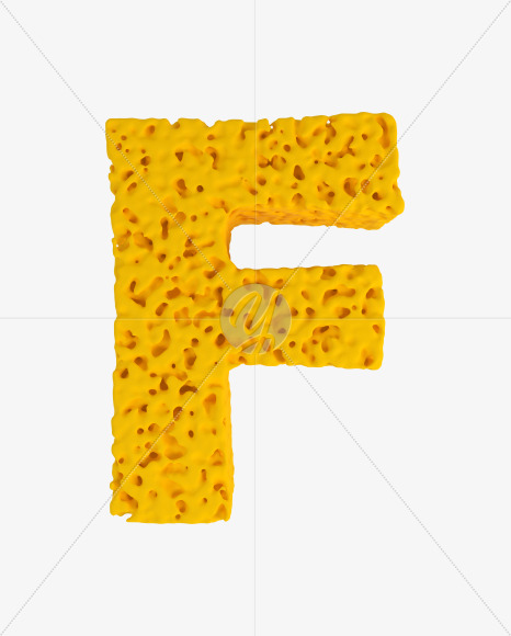 Letter F from Sponge Font on Yellow Images Creative Fonts - S41919