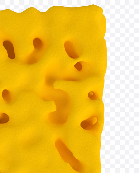 Letter I from Sponge Font on Yellow Images Creative Fonts - S41922