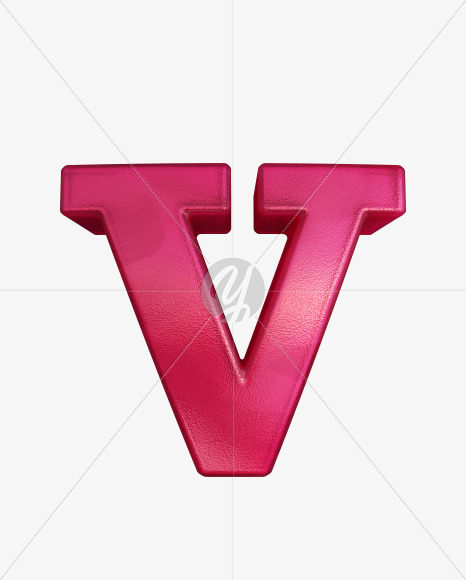 Letter V from Jelly Font on Yellow Images Creative Fonts - S41983