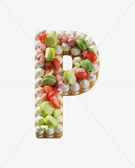 Letter P from Sweet 18 Font on Yellow Images Creative Fonts - S42026