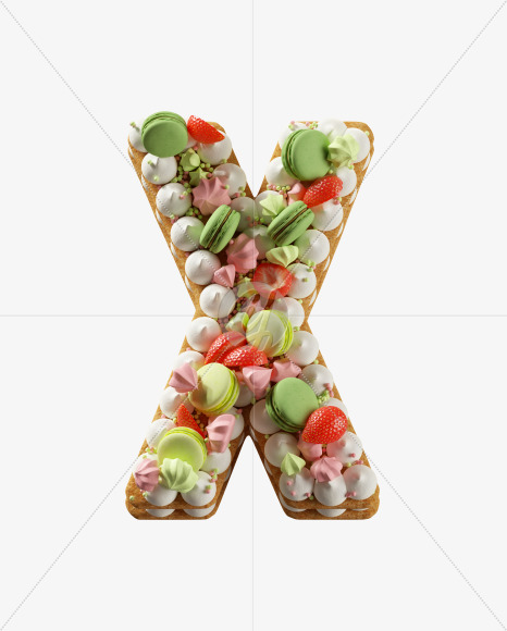 Letter X from Sweet 18 Font on Yellow Images Creative Fonts - S42034