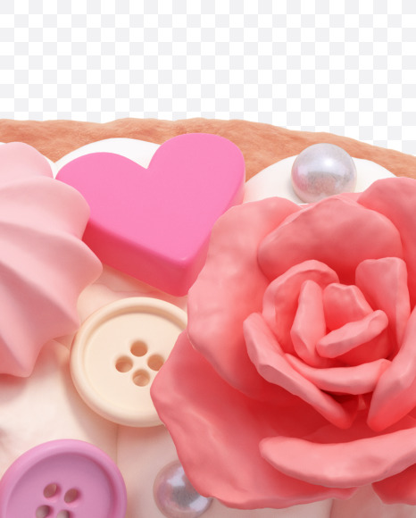 Letter C from Rose cake Font on Yellow Images Creative Fonts - S42059