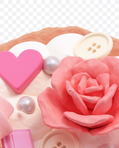 Letter A from Rose cake Font on Yellow Images Creative Fonts - S42057