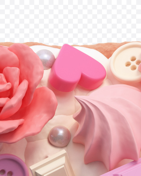 Letter T from Rose cake Font on Yellow Images Creative Fonts - S42076