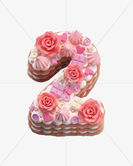 2 from Rose cake Font on Yellow Images Creative Fonts - S42084