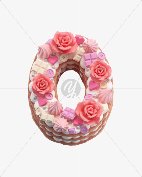 0 from Rose cake Font on Yellow Images Creative Fonts - S42092