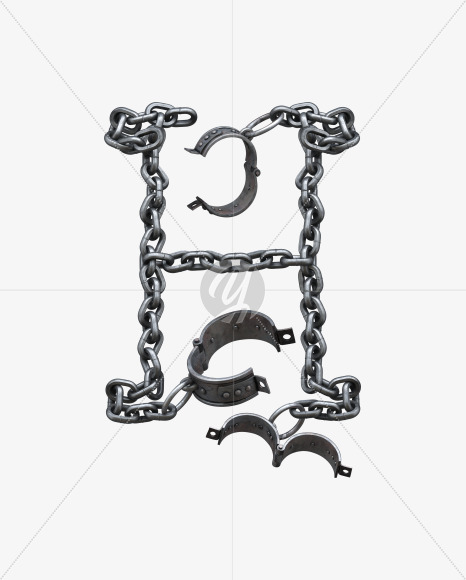 Letter H from Shackles Font on Yellow Images Creative Fonts - S42105