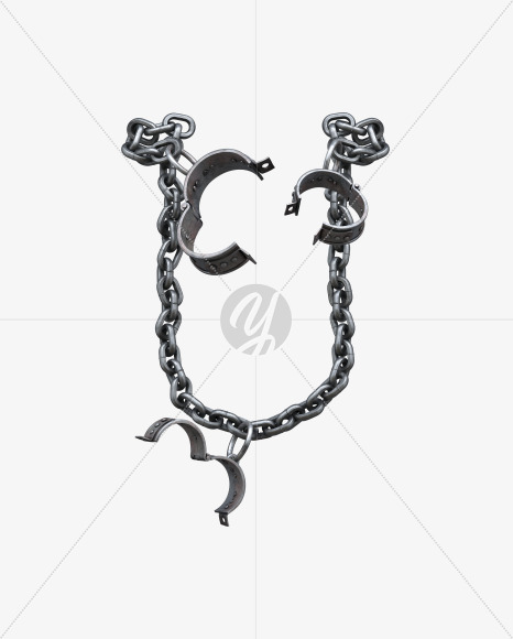 Letter U from Shackles Font on Yellow Images Creative Fonts - S42118