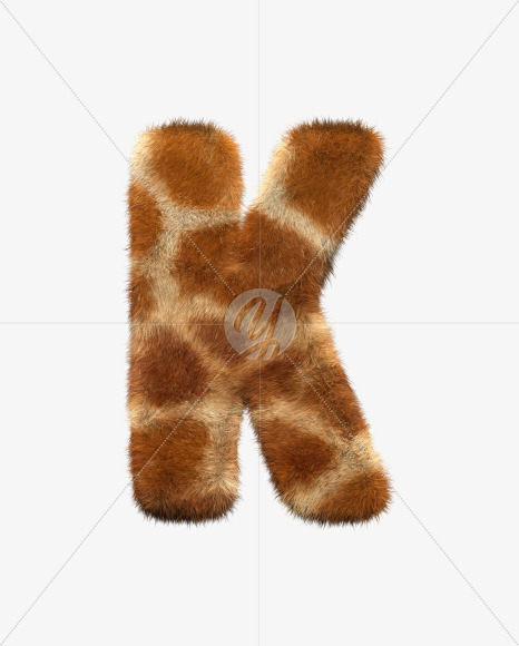 Letter K from Giraffe Font on Yellow Images Creative Fonts - S42150