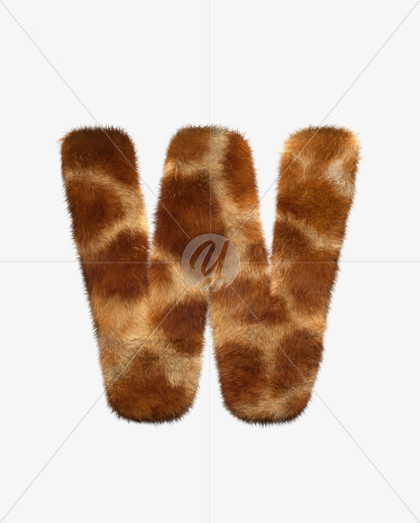 Letter W from Giraffe Font on Yellow Images Creative Fonts - S42162