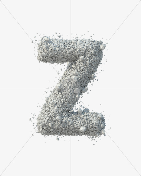 Letter Z from Stone Dust Font on Yellow Images Creative Fonts - S42210