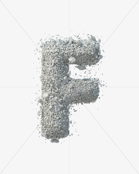 Letter F from Stone Dust Font on Yellow Images Creative Fonts - S42190