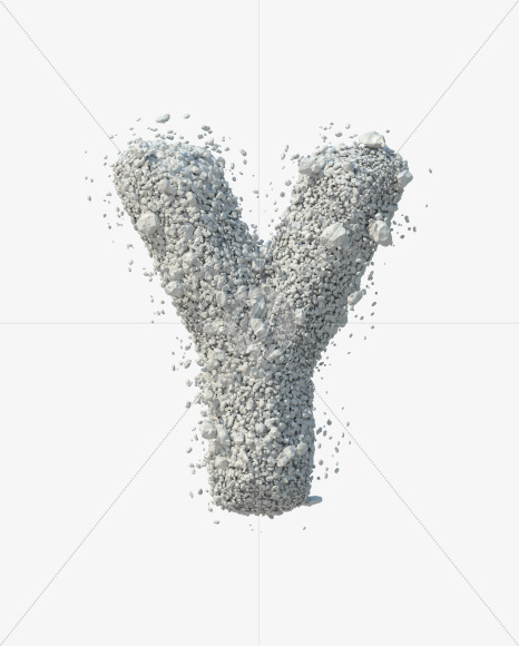 Letter Y from Stone Dust Font on Yellow Images Creative Fonts - S42209