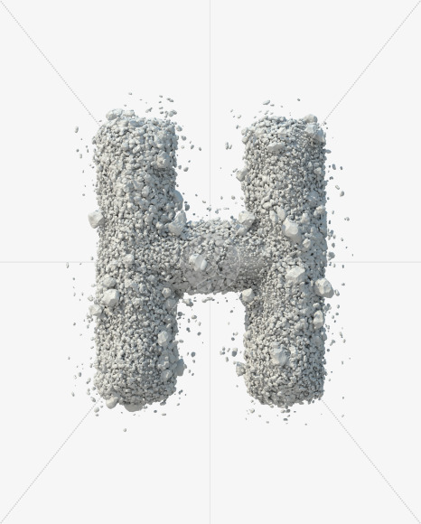 Letter H from Stone Dust Font on Yellow Images Creative Fonts - S42192