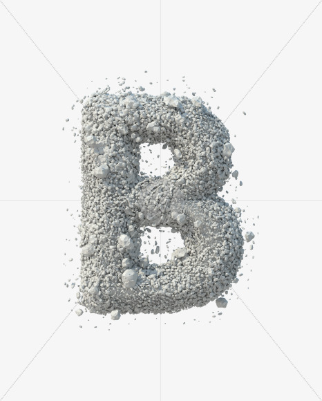 Letter B from Stone Dust Font on Yellow Images Creative Fonts - S42186