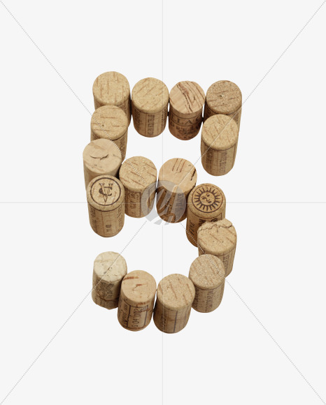 5 from Wine Corks Font on Yellow Images Creative Fonts - S42313