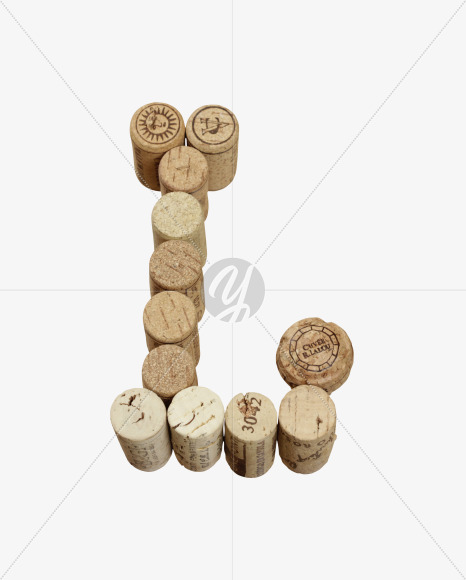 Letter L from Wine Corks Font on Yellow Images Creative Fonts - S42294