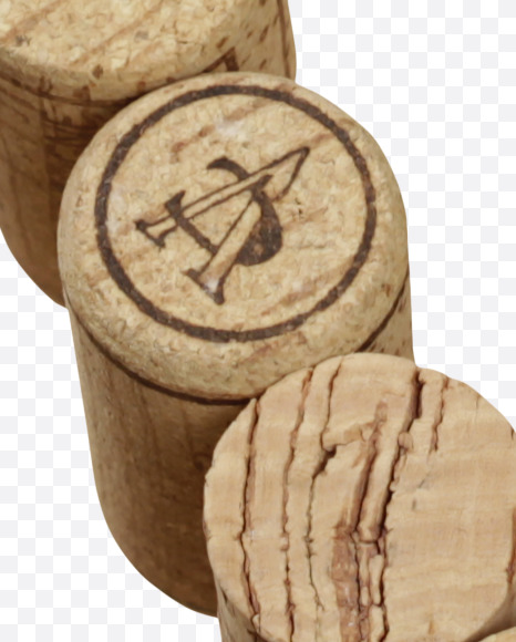 Letter V from Wine Corks Font on Yellow Images Creative Fonts - S42304