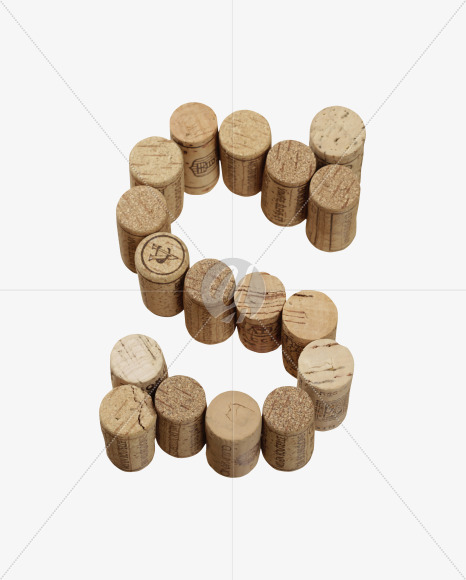 Letter S from Wine Corks Font on Yellow Images Creative Fonts - S42301